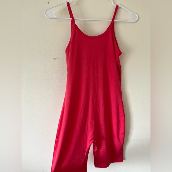 Women’s M Track 23 Pink Spaghetti Strap Romper Shorts NWT - Picture 1 of 11